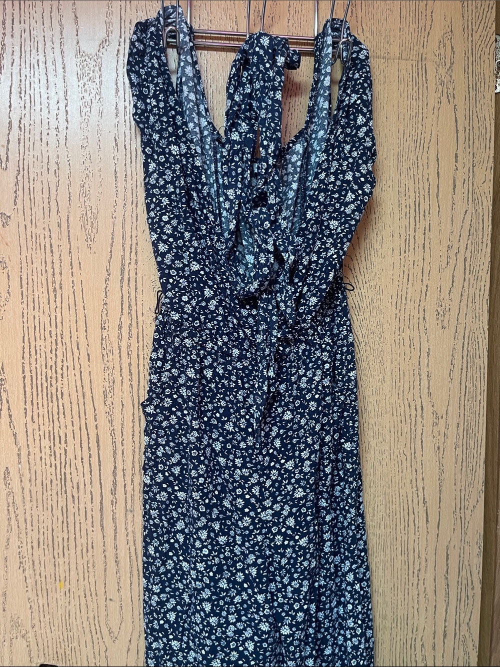 American Eagle Outfitters Navy Floral Sleeveless Jumpsuit